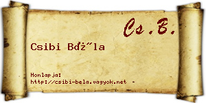 Csibi Béla névjegykártya