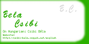 bela csibi business card