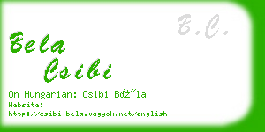 bela csibi business card